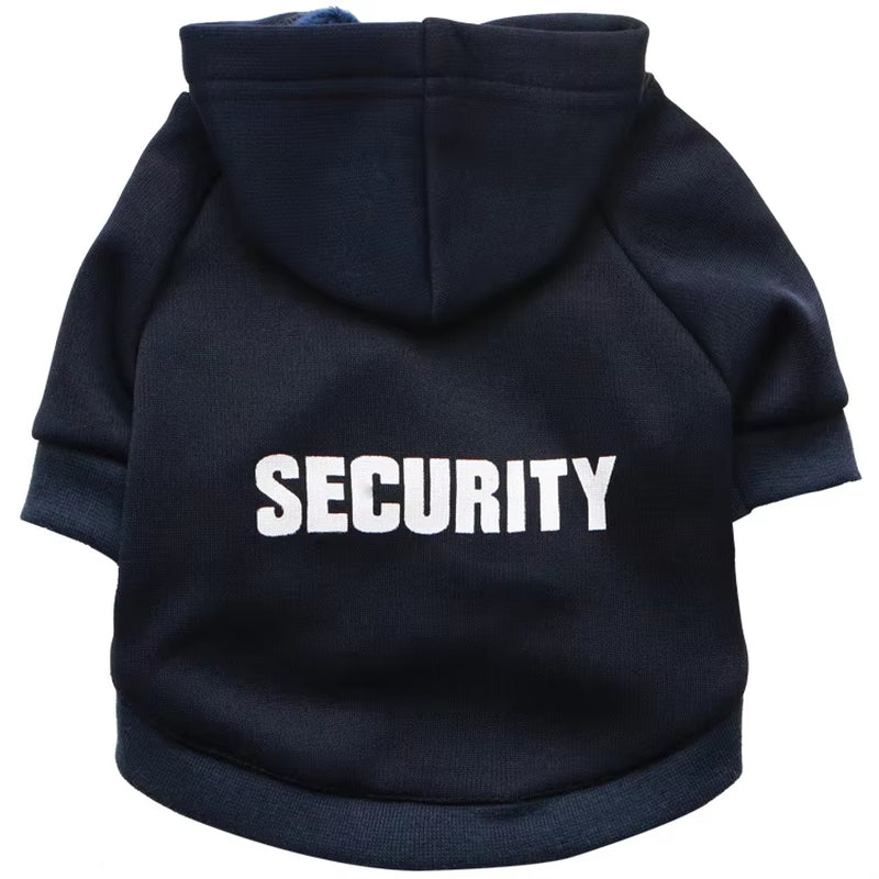Security Dog Clothes Classic Pet Dog Hoodies Clothes for Small Dog Autumn Coat Jacket for Yorkie Chihuahua Puppy Clothing
