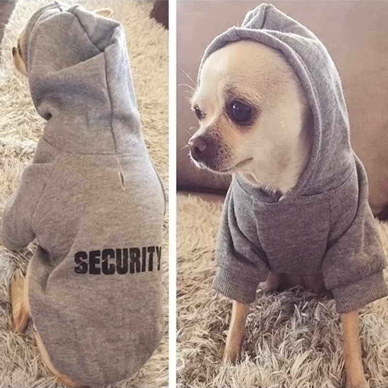 Security Dog Clothes Classic Pet Dog Hoodies Clothes for Small Dog Autumn Coat Jacket for Yorkie Chihuahua Puppy Clothing
